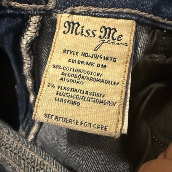 Miss Me Blue Skinny Jeans with Vintage Distress size 27 - Picture 9 of 9